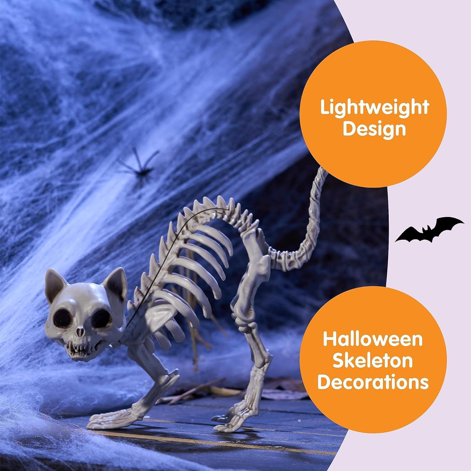 imageJOYIN 2 PCS Skeleton Cats Halloween Decorations Set Animal Courtyard for Photo Props Indoor Outdoor Decorations Trick or Treat Decor Spooky Scene Party Favors 7  79  3 inches