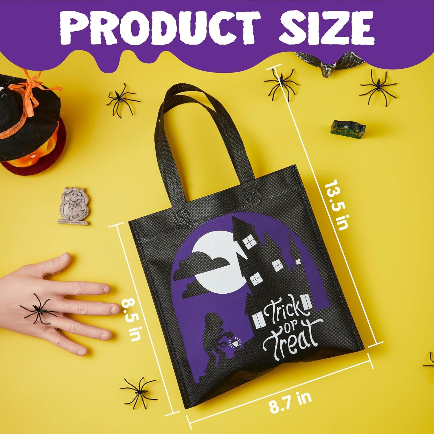 imageJOYIN 32 NonWoven Halloween Tote Gift Bags Colorful for Kids 6 Patterns Design Trick or Treat Bags for Kids Classroom Party Favor Supplies Reusable Goody Candy Bag Halloween Snacks Goodie Bag BulkMulticolor