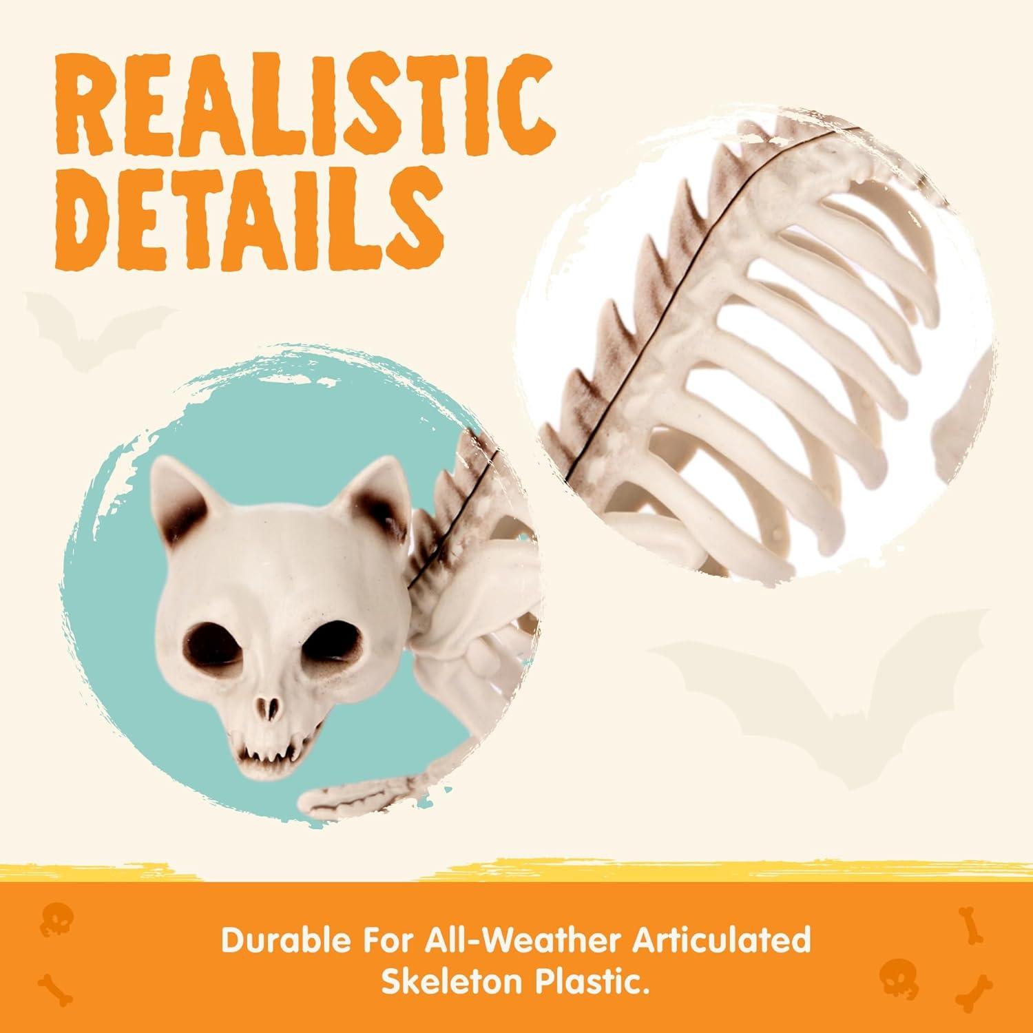imageJOYIN 4 PCS Skeleton Cats Halloween Decorations Set Animal Courtyard for Photo Props Indoor Outdoor Decorations Trick or Treat Decor Spooky Scene Party Favors 7  79  3 inches