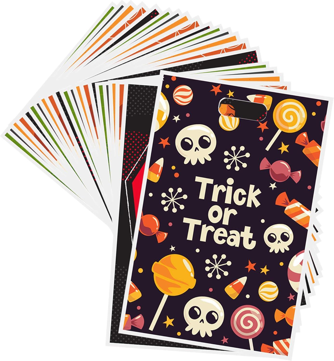 imageJOYIN 72 Pcs Halloween Candy Bag for Trick or Treating Plastic Goodie Bags Assorted for Halloween TrickorTreat Snacks Party Favors Event Party Favor Supplies Classroom Prizes