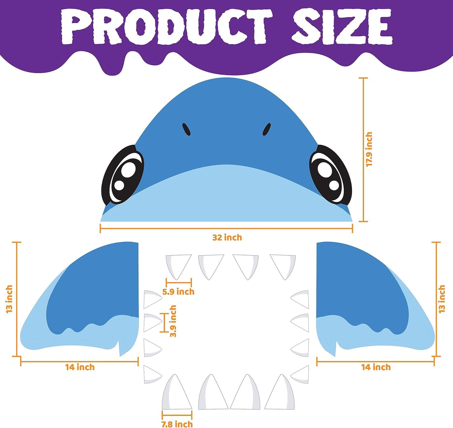 imageJOYIN Halloween Trunk or Treat Decorations Kit Car Stickers Shark Decor Outdoor Indoor Haunted House for SUV Archway Garage Door with Paperboard Tassels DoubleSided Tapes