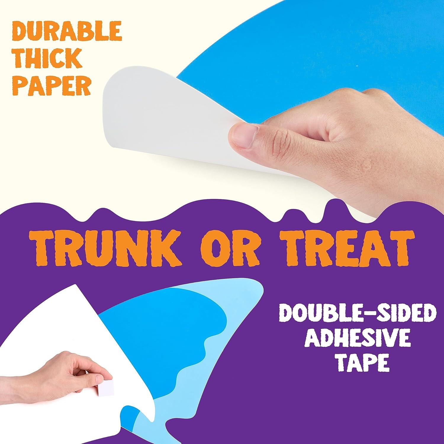 imageJOYIN Halloween Trunk or Treat Decorations Kit Car Stickers Shark Decor Outdoor Indoor Haunted House for SUV Archway Garage Door with Paperboard Tassels DoubleSided Tapes