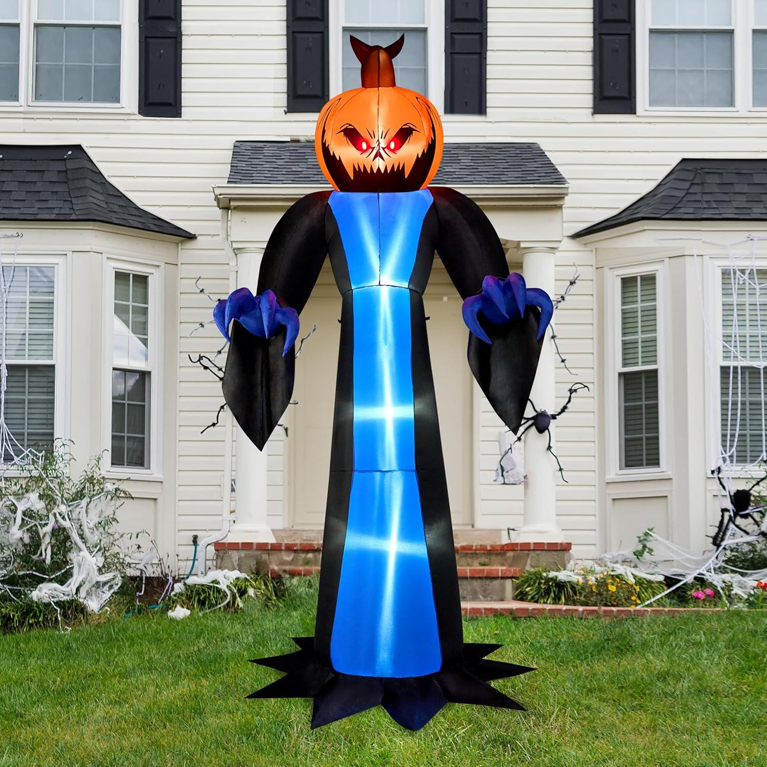 imageJoiedomi 12 FT Tall Halloween Inflatables Outdoor Decor Inflatable Halloween Decor Outdoor Scary Decorations Blow Up Pumpkin for Outside with LEDs for Yard Decorations