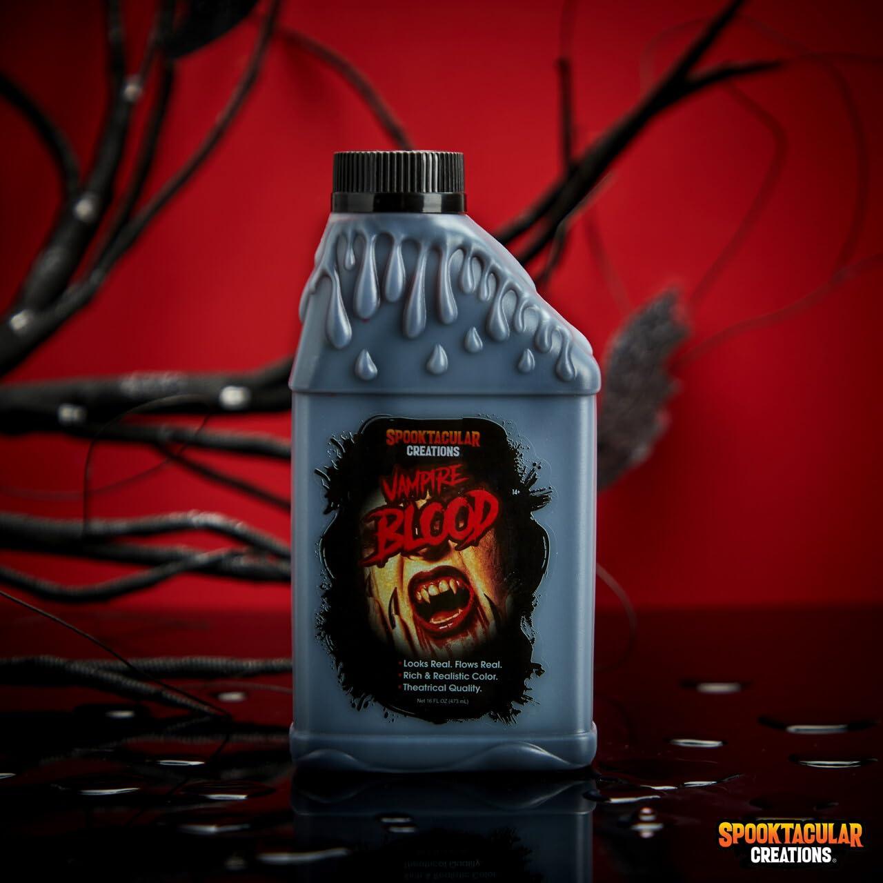 imageSpooktacular Creations 16oz Fake Blood Washable Fake Blood for Clothes Fake Blood Gallon Vampire Blood for Makeup Stage Blood for Zombie sfx Cosplay Costume Makeup