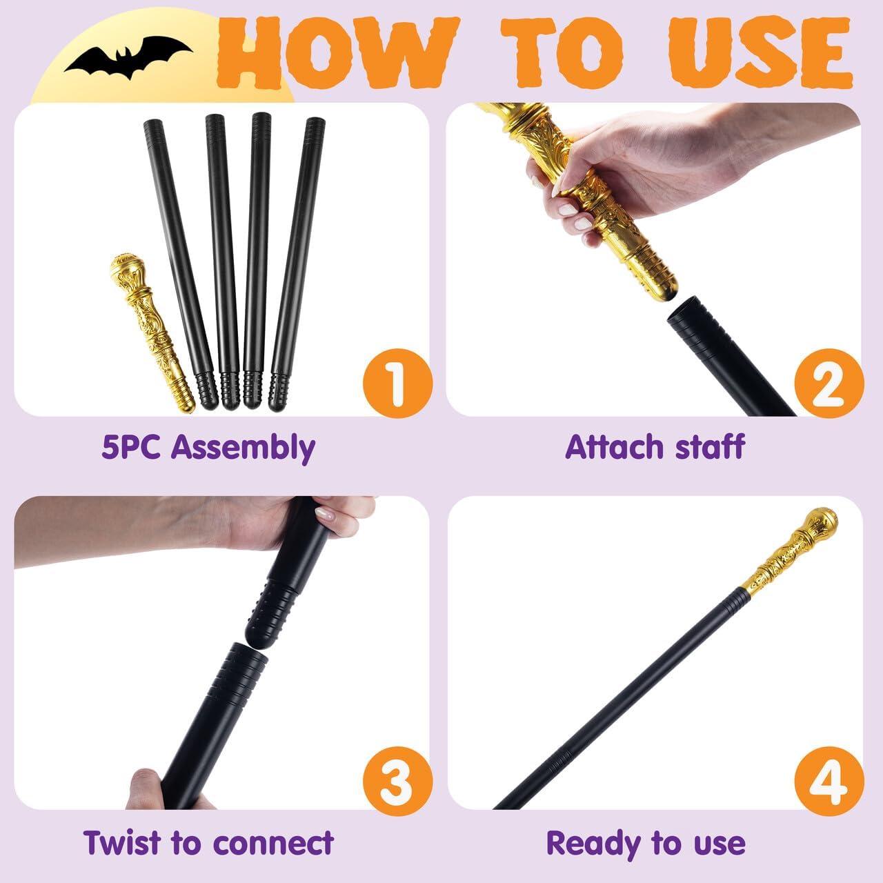 imageSpooktacular Creations Walking Cane Costume Vintage Staff Prop Stick Accessories for Dress Canes Party Pretend Play Costume for Adults and KidsGold
