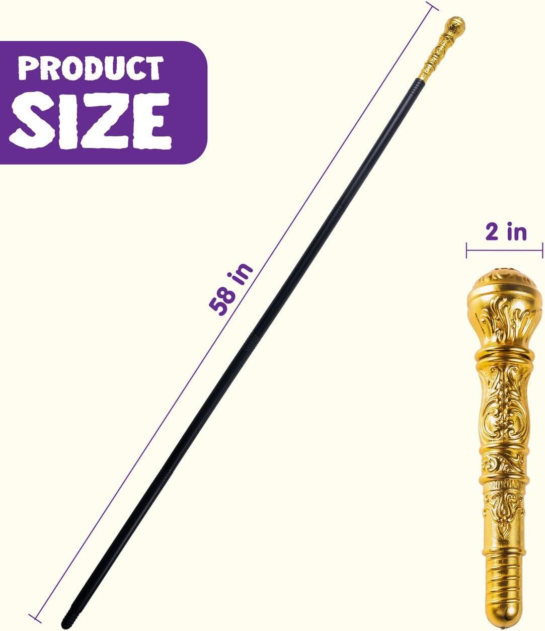 imageSpooktacular Creations Walking Cane Costume Vintage Staff Prop Stick Accessories for Dress Canes Party Pretend Play Costume for Adults and KidsGold