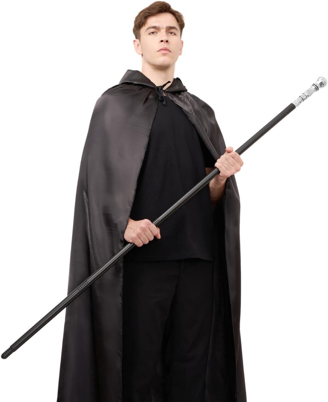 imageSpooktacular Creations Walking Cane Costume Vintage Staff Prop Stick Accessories for Dress Canes Party Pretend Play Costume for Adults and KidsSilver