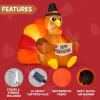 imageJOIEDOMI 6FT Thanksgiving Inflatable Turkey Decoration Outdoor Light Up Inflation Turkey with LED Happy Thanksgiving Blow Up Yard Decorations for Outside Yard Garden Lawn Party Supplies