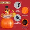 imageJOIEDOMI 6FT Thanksgiving Inflatables Turkey on Pumpkin Outdoor Decorations Light Up Inflation Turkey Pumpkin with LED Happy Thanksgiving Blow Ups for Outside Decorations Yard Garden Lawn Party