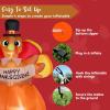 imageJOIEDOMI 6FT Thanksgiving Inflatables Turkey on Pumpkin Outdoor Decorations Light Up Inflation Turkey Pumpkin with LED Happy Thanksgiving Blow Ups for Outside Decorations Yard Garden Lawn Party