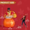 imageJOIEDOMI 6FT Thanksgiving Inflatables Turkey on Pumpkin Outdoor Decorations Light Up Inflation Turkey Pumpkin with LED Happy Thanksgiving Blow Ups for Outside Decorations Yard Garden Lawn Party
