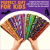 imageJOYIN 100 PCS Halloween Slap Bracelets for Kids Halloween Bracelets Bulk for Girls Boys Gifts Friendship Bracelets Snap Bracelets for Halloween Party Favors Goodie Bag Fillers