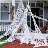 imageJOYIN 1000sqft Halloween Spider Web Decoration Outdoor GlowinTheDark Giant Spiderweb DIY Stretchy Flexible Beef Netting in White Blue at Night Green Orange for Neon Decor Indoor Haunted HouseWhite