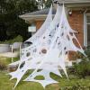 imageJOYIN 1000sqft Halloween Spider Web Decoration Outdoor GlowinTheDark Giant Spiderweb DIY Stretchy Flexible Beef Netting in White Blue at Night Green Orange for Neon Decor Indoor Haunted HouseWhite Blue Under Black Light