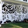 imageJOYIN 1000sqft Halloween Spider Web Decoration Outdoor GlowinTheDark Giant Spiderweb DIY Stretchy Flexible Beef Netting in White Blue at Night Green Orange for Neon Decor Indoor Haunted HouseWhite