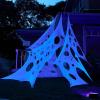 imageJOYIN 1000sqft Halloween Spider Web Decoration Outdoor GlowinTheDark Giant Spiderweb DIY Stretchy Flexible Beef Netting in White Blue at Night Green Orange for Neon Decor Indoor Haunted HouseWhite Blue Under Black Light