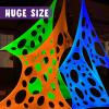 imageJOYIN 1000sqft Halloween Spider Web Decoration Outdoor GlowinTheDark Giant Spiderweb DIY Stretchy Flexible Beef Netting in White Blue at Night Green Orange for Neon Decor Indoor Haunted HouseWhite  Green  Orange