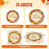 imageJOYIN 100Pcs Thanksgiving Paper Plates and Napkins Disposable Dinnerware Set for 25 Guests Give Thanks Theme Party Supplies Happy Thanksgiving Autumn Tableware SetGive Thanks