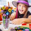 imageJOYIN 108PCS Halloween Pencils with Erasers Stationery Set 108 Colorful Pencils in 6 Design 108 Giant Erasers in 12 Style for Kid Trick or Treat Halloween Party Favor Supplies Classroom Prize Gift