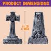 imageJOYIN 12 Pcs Halloween Miniature Tombstones Graveyard Decorations Outdoor RIP Headstone with Skull Cross Design for Halloween Cemetery Yard Lawn Outdoor Indoor Decorations Stone GrayGray