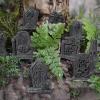 imageJOYIN 12 Pcs Halloween Miniature Tombstones Graveyard Decorations Outdoor RIP Headstone with Skull Cross Design for Halloween Cemetery Yard Lawn Outdoor Indoor Decorations Stone GrayGray