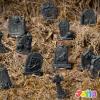 imageJOYIN 12 Pcs Halloween Miniature Tombstones Graveyard Decorations Outdoor RIP Headstone with Skull Cross Design for Halloween Cemetery Yard Lawn Outdoor Indoor Decorations Stone GrayGray