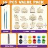 imageJOYIN 12 Pcs Halloween Wood Craft Kit Wooden Magnet Creativity Arts Painting Kit DIY Halloween Painting Craft for Kids Party Supplies Toddler Party Favors Family School Activities