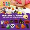 imageJOYIN 12 Pcs Halloween Wood Craft Kit Wooden Magnet Creativity Arts Painting Kit DIY Halloween Painting Craft for Kids Party Supplies Toddler Party Favors Family School Activities