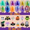 imageJOYIN 12PCS Halloween Slime Toys Slime Eggs with Stress Relief and Squeeze Playing Squishy Toys for Kids Trick or Treating Halloween Party Favors Supplies While You are Working from Home