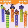 imageJOYIN 144 PCS Halloween Bookmark Rulers Party Favor Pack 6 Designs with Halloween Themed Prints for Holiday Decorations Goodies Classroom Rewards Goodie Bag Stuffer and Kids Trick or Treat Prizes