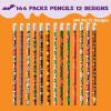 imageJOYIN 144 PCS Halloween Pencils with Eraser 12 Designs Halloween Stationery Set for Kids Gifts Prizes Wooden Drawing Pencils Classroom Party Favor Supplies Trick or Treat Goodies Bags Fillers