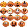 imageJOYIN 15 Packs Halloween Pumpkin Decorating Stickers Foam Craft Kit Party Supplies Party Favors for Kids Cute Jack O Lantern Face Stickers School Arts Activities Games Gifts