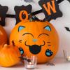 imageJOYIN 15 Packs Halloween Pumpkin Decorating Stickers Foam Craft Kit Party Supplies Party Favors for Kids Cute Jack O Lantern Face Stickers School Arts Activities Games Gifts