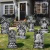 imageJOYIN 157 Halloween Decorations Outdoor Graveyard Tombstones 6 Pcs Skeleton RIP Plastic Gravestones Halloween Decor with 12 Metal Stakes for Yard Lawn Garden Prop Party Decor SuppliesClassic