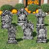 imageJOYIN 157 Halloween Decorations Outdoor Graveyard Tombstones 6 Pcs Skeleton RIP Plastic Gravestones Halloween Decor with 12 Metal Stakes for Yard Lawn Garden Prop Party Decor SuppliesClassic