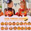 imageJOYIN 16 Packs Halloween Pumpkin Decorating Stickers Foam Craft Kit Halloween Party Favors for Kids Party Supplies Arts Activities Jack O Lantern Face Sticker School Games GiftsCute