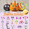 imageJOYIN 16 Packs Halloween Pumpkin Decorating Stickers Foam Craft Kit Halloween Party Favors for Kids Party Supplies Arts Activities Jack O Lantern Face Sticker School Games GiftsFunny