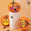 imageJOYIN 16 Packs Halloween Pumpkin Decorating Stickers Foam Craft Kit Halloween Party Favors for Kids Party Supplies Arts Activities Jack O Lantern Face Sticker School Games GiftsCute