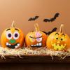 imageJOYIN 16 Packs Halloween Pumpkin Decorating Stickers Foam Craft Kit Halloween Party Favors for Kids Party Supplies Arts Activities Jack O Lantern Face Sticker School Games GiftsCute