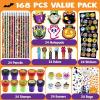 imageJOYIN 168PCS Halloween Stationery Set Art Set for Kids Birthday Gifts 24 Pack Halloween Themed Stationery Class Exchange Party Favors Supplies Carnival Game Prizes Gifts Goodies Bags Fillers