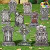 imageJOYIN 16quot 9 Pcs Halloween Tombstones Decorations Outdoor Graveyard Decor Yard Lawn Cemetery Plastic Headstones with 18 Metal Stakes for Halloween Indoor Prop Decorations Party Decor SuppliesGothic