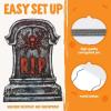 imageJOYIN 16quot 9 Pcs Halloween Tombstones Decorations Outdoor Graveyard Decor Yard Lawn Cemetery Plastic Headstones with 18 Metal Stakes for Halloween Indoor Prop Decorations Party Decor SuppliesGothic