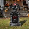 imageJOYIN 17 Halloween Animatronic Outdoor Tombstones Decorations LED Graveyard Gravestone Decorations Animated Decor Outside with Sound Activated Creepy Voice Motion for Yard Garden Haunted House Lawn