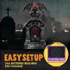 imageJOYIN 17 Halloween Animatronic Outdoor Tombstones Decorations LED Graveyard Gravestone Decorations Animated Decor Outside with Sound Activated Creepy Voice Motion for Yard Garden Haunted House Lawn