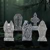 imageJOYIN 17 Halloween Decorations Outdoor Tombstones 5 Pack Halloween Foam Graveyard Headstone Decorations with 12 Bonus Metal Stakes for Yard Lawn Outside DecorGray