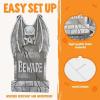 imageJOYIN 17 Halloween Decorations Outdoor Tombstones 5 Pack Halloween Foam Graveyard Headstone Decorations with 12 Bonus Metal Stakes for Yard Lawn Outside DecorGray