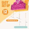 imageJOYIN 17 Halloween Foam RIP Graveyard Tombstones 5 Pack Halloween Tombstones Outdoor Decorations for Graves Decorations with 12 Metal Stakes for Cemetery Yard Lawn Party DecorPink  Orange