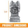 imageJOYIN 17 Halloween Foam RIP Graveyard Tombstones 5 Pack Halloween Tombstones Outdoor Decorations for Graves Decorations with 12 Metal Stakes for Cemetery Yard Lawn Party DecorGray