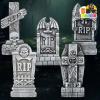 imageJOYIN 17 Halloween Foam RIP Graveyard Tombstones 5 Pack Halloween Tombstones Outdoor Decorations for Graves Decorations with 12 Metal Stakes for Cemetery Yard Lawn Party DecorGray
