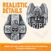 imageJOYIN 17 Halloween Foam RIP Graveyard Tombstones 5 Pack Halloween Tombstones Outdoor Decorations for Graves Decorations with 12 Metal Stakes for Cemetery Yard Lawn Party DecorGray